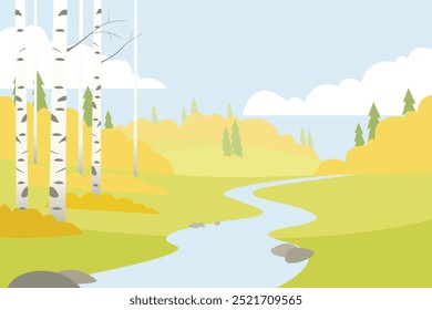 Un hermoso paisaje de otoño multicolor