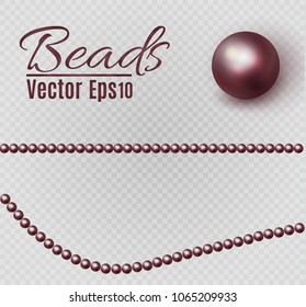 Beautiful multi-colored beads. String beads are realistic. Decorative element.vector illustration.