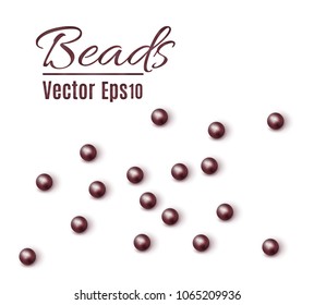 Beautiful multi-colored beads. String beads are realistic. Decorative element.vector illustration.