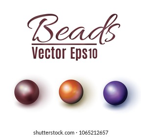 Beautiful multi-colored beads. String beads are realistic. Decorative element.vector illustration.