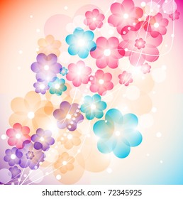 Beautiful multicolored floral background