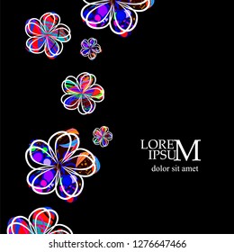 Beautiful multicolored flowers background for text. Vector