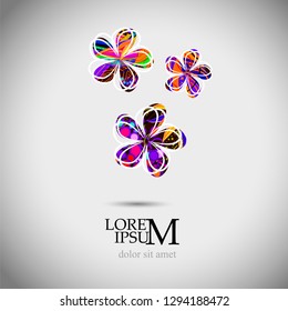 Beautiful multicolored flowers. Vector
