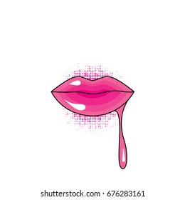 Beautiful multi-colored lips. Vector illustration for a postcard or a poster, print on clothes. Fashion & Style.