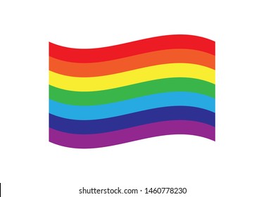 Beautiful Multicolored Rainbow Flag. Vector Illustration. EPS10