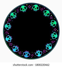 beautiful multicolored round cat skull ornament