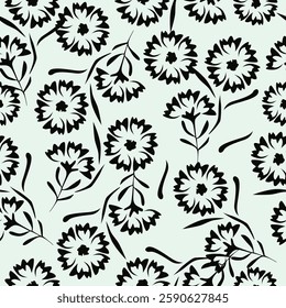 Beautiful multicolour detailed authentic seamless floral print pattern