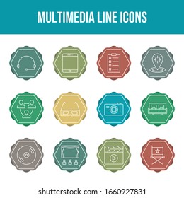 Bonito conjunto de iconos vectoriales multimedia
