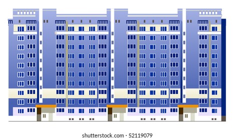 Beautiful multi-storey buildings vector illustrations