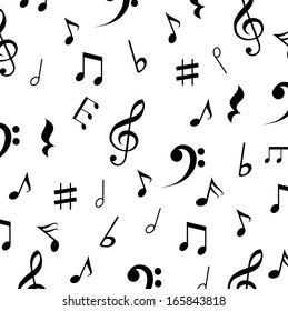 Beautiful music background with notes vector