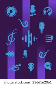 beautiful music icon vector background