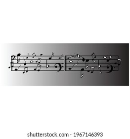 Beautiful music notes, color background.  vector illustration design. 