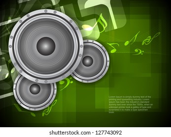 beautiful music theme modern designed background with loudspeakers, Vector Illustration