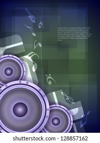 beautiful music theme modern designed background with loudspeakers, Vector Illustration