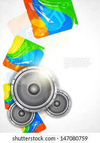 beautiful music theme modern designed background with loudspeakers, Vector Illustration