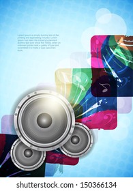 beautiful music theme modern designed background with loudspeakers, Vector Illustration