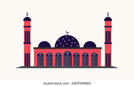 Beautiful Muslim Mosque editable vector design for use.