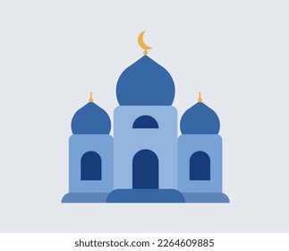 Beautiful muslim temple icon illustration. Eastern cultural landmark. Vector elements