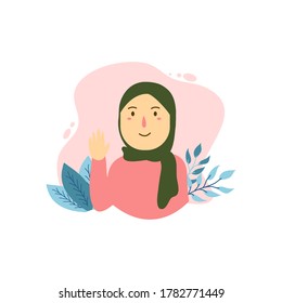 Beautiful muslim women wearing hijab illustration