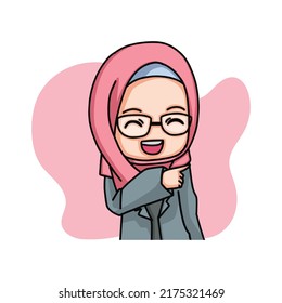 Beautiful Muslim women wearing hijab illustration. Vector