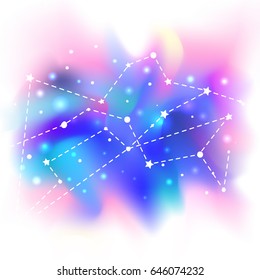 Beautiful mystic galaxy. Vector cosmic background. Outer Space. Digital Colorful Illustration of Universe. Astrology, astronomy, hipster design.