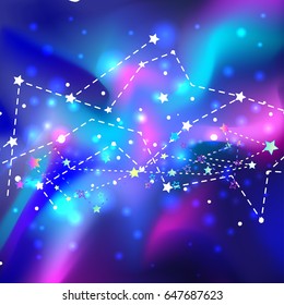 Beautiful mystic galaxy. Vector cosmic background. Outer Space. Digital Colorful Illustration of Universe. Astrology, astronomy, hipster design.