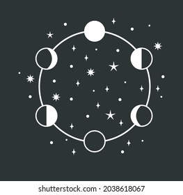
beautiful mystical illustration esotericism astrology yoga vedas cosmos universe on a dark background