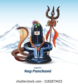 Beautiful nag panchami card on indian festival celebration background