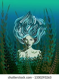 beautiful Naiad. the image of a delightful mermaid. the sea Queen.