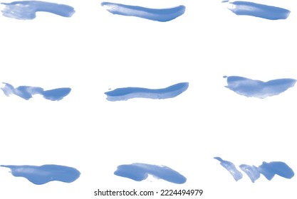 Hermosos pinceles vectores de esmalte de uñas para pintura artística. Pincel conjunto abstracto
