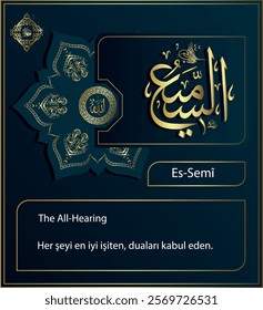 Beautiful Names Of Allah " Allah hears all things and accepts prayers.
 "