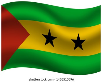Beautiful national flag of Democratic Republic of
Sao Tome and Principe. original colors and proportion. Simply vector illustration eps10, from countries flag set.