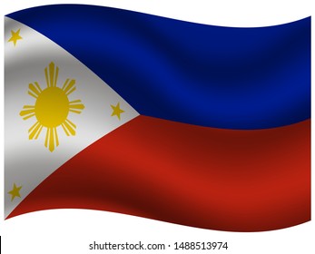 Beautiful National Flag Republic Philippines Original Stock Vector ...