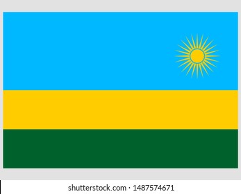 Beautiful national flag of Republic of Rwanda . original colors and proportion. Simply vector illustration eps10, from countries flag set.