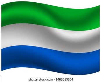 Beautiful national flag of Republic of Sierra Leone. original colors and proportion. Simply vector illustration eps10, from countries flag set.