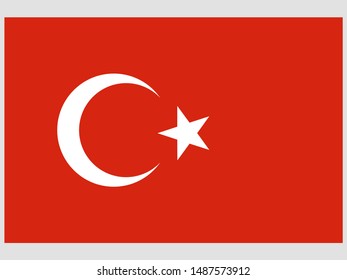 Beautiful national flag of Republic of Turkey, original colors and proportion. Simply vector illustration eps10, from countries flag set.