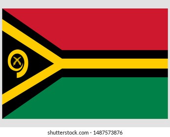 Beautiful national flag of Republic of Vanuatu, original colors and proportion. Simply vector illustration eps10, from countries flag set.