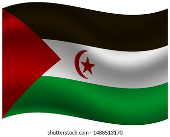 Beautiful national flag of Sahrawi Arab Democratic Republic. Simply vector illustration eps10,with original color and proportion. from countries flag set.