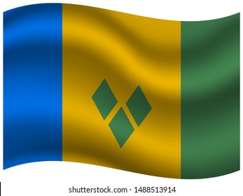 Beautiful national flag of Saint Vincent and Grenadines. original colors and proportion. Simply vector illustration eps10, from countries flag set.