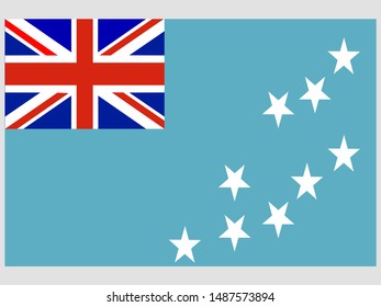 Beautiful national flag of Tuvalu, know as Ellice islands, original colors and proportion. Simply vector illustration eps10, from countries flag set.