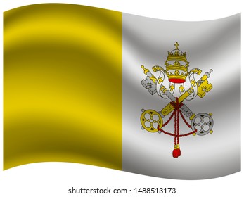 Beautiful national flag of Vatican City State, original colors and proportion. Simply vector illustration eps10, from countries flag set.