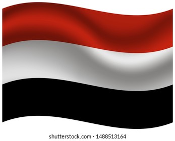 Beautiful national flag of Yemen. Simply vector illustration eps10,with original color and proportion. from countries flag set.