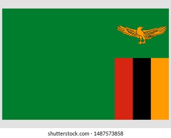 Beautiful national flag of Zambia. African Country. Simply vector illustration eps10. Original colors and proportion. from countries flag set.