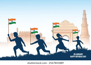 Beautiful national indian flag celebration card background