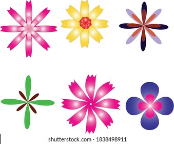 
Beautiful natural flowers vector set