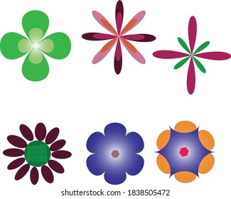 
Beautiful natural flowers vector set
