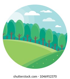 
Beautiful natural landscape with evergreen trees 
