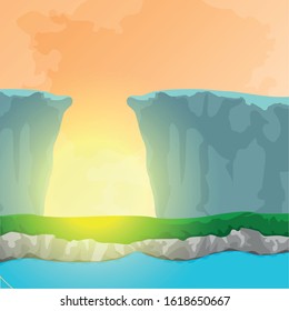 Beautiful natural landscape. Nature and environment - Vector