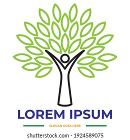 Hermoso Vector de Diseño de Logotipos Naturales. Resumen Diseño De Logotipo De Naturaleza Para La Empresa De Marcas