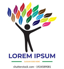 Hermoso Vector de Diseño de Logotipos Naturales. Resumen Diseño De Logotipo De Naturaleza Para La Empresa De Marcas